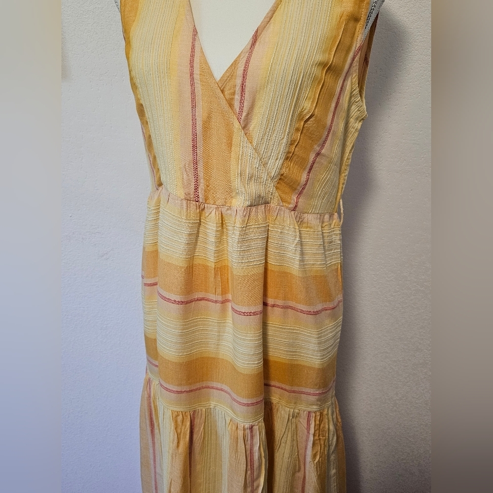 Lspace Clara Yellow Color Block Stripe Tiered Dre… - image 7